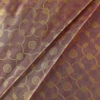 Pink - Tissue Zari Jaal Cutwork Banarasi Silk Fabric 15