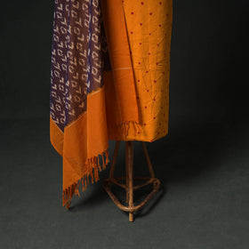 Bandhani Cotton Unstitched Dress Material: Kurta & Dupatta with Earrings 29