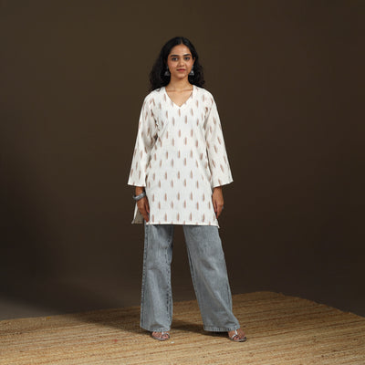 Pochampally Ikat Cotton Short Kurta for Women 58