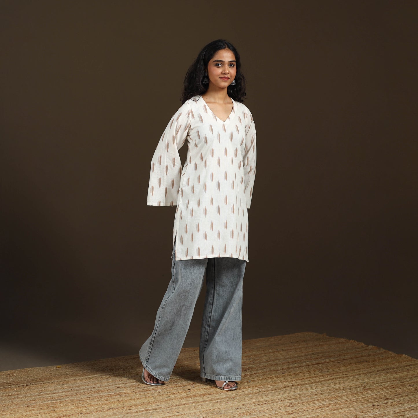 Pochampally Ikat Cotton Short Kurta for Women 58