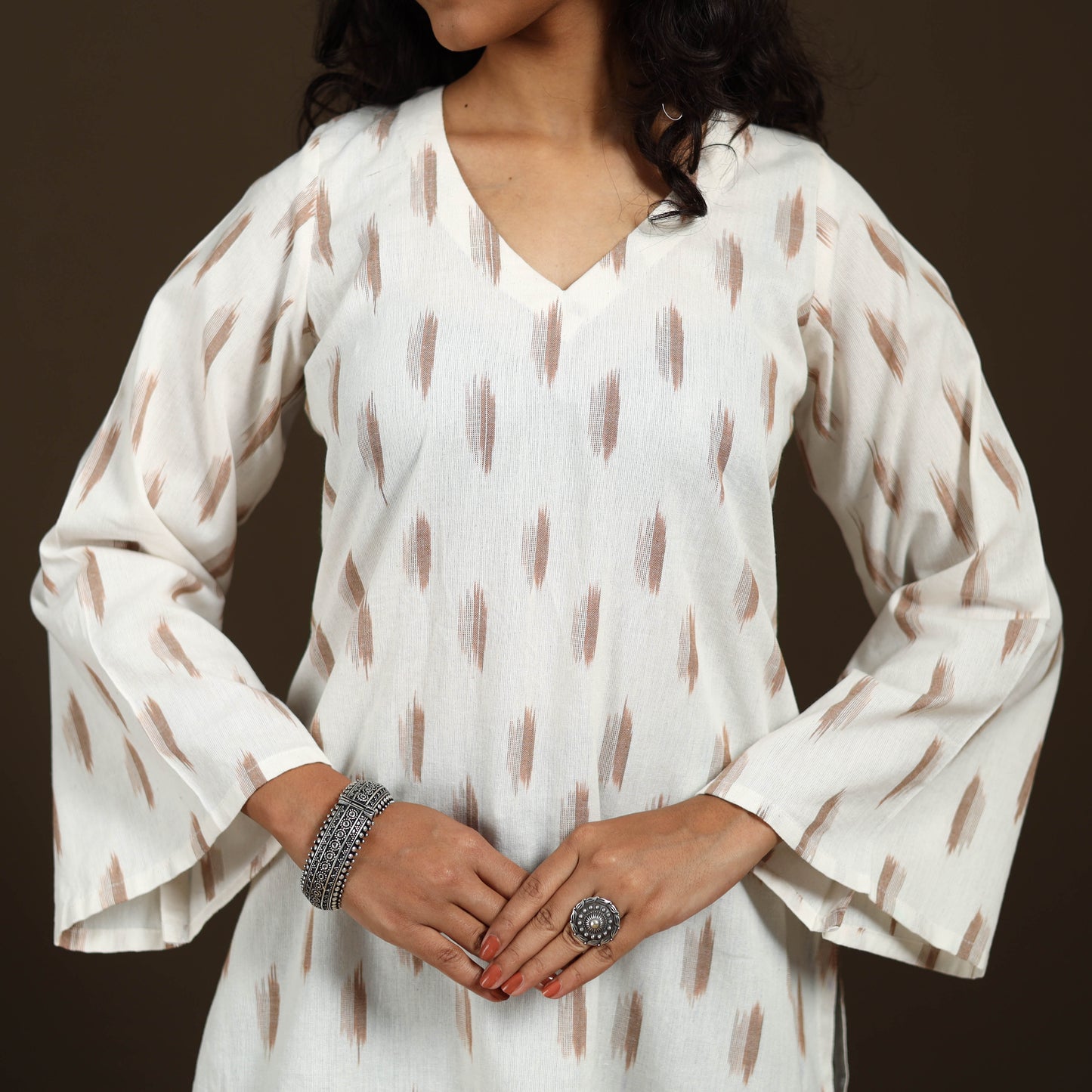 Pochampally Ikat Cotton Short Kurta for Women 58