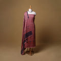 Woolen Ajrakh Hand Block Print Unstitched Dress Material: Kurta, Bottom with Dupatta 51