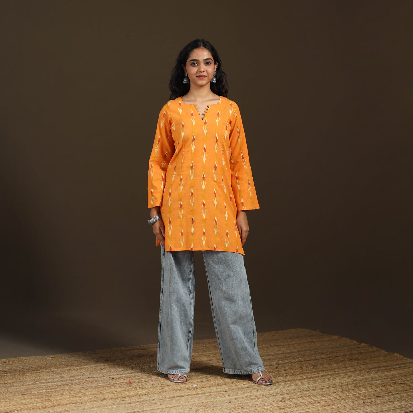 Pochampally Ikat Cotton Short Kurta for Women 60