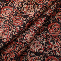 Black - Block Print Cotton Pedana Kalamkari Fabric 07