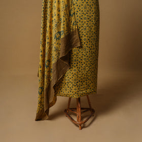 Woolen Ajrakh Hand Block Print Unstitched Dress Material: Kurta with Dupatta 52