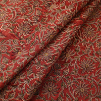 Red - Block Print Cotton Pedana Kalamkari Fabric 08