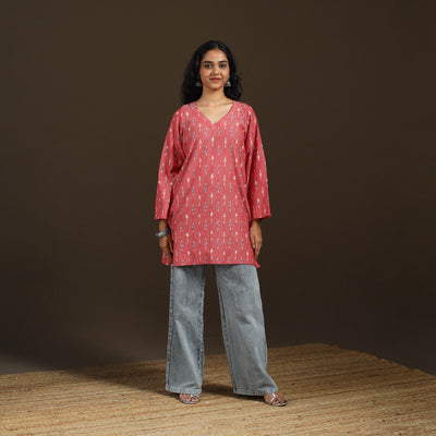 Pochampally Ikat Cotton Short Kurta for Women 56