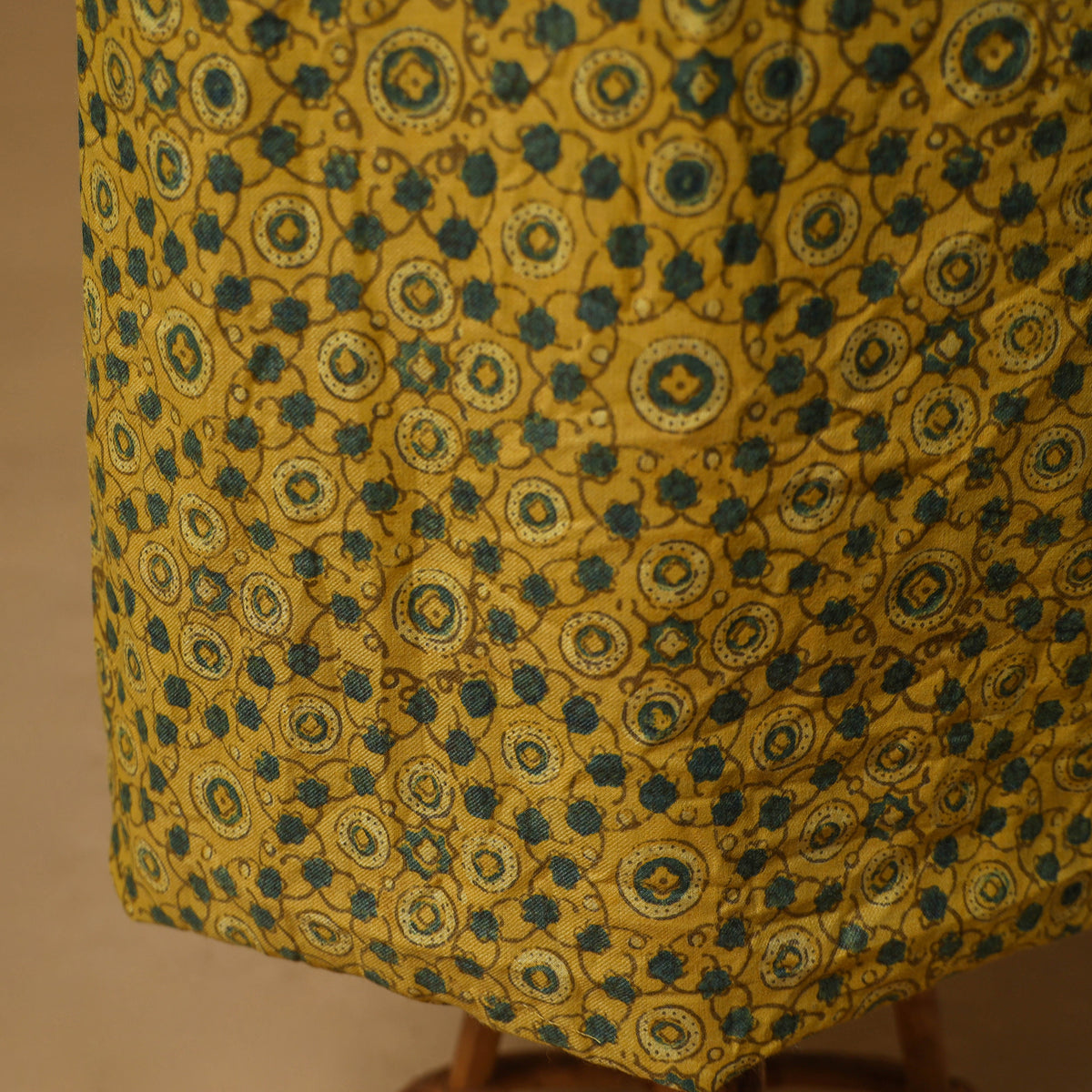 Woolen Ajrakh Hand Block Print Unstitched Dress Material: Kurta with Dupatta 52