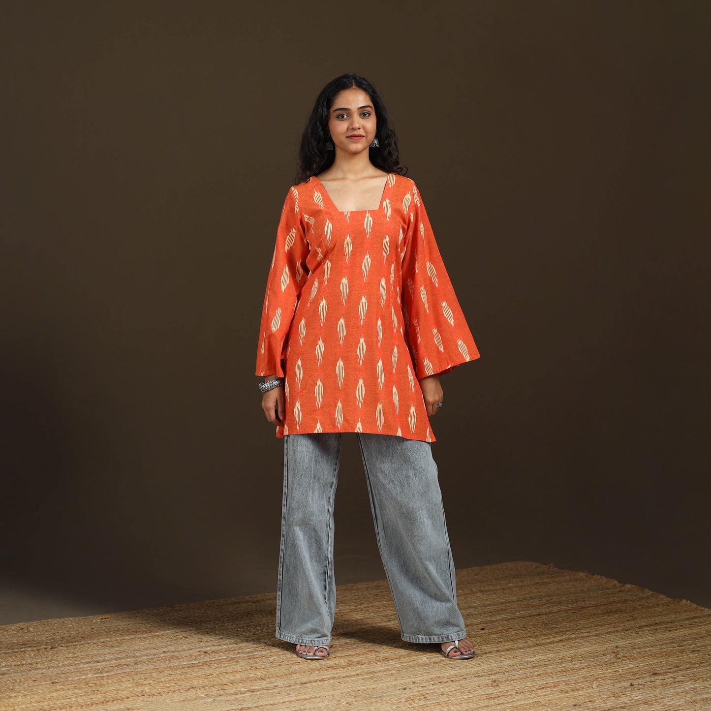 Pochampally Ikat Cotton Short Kurta for Women 53