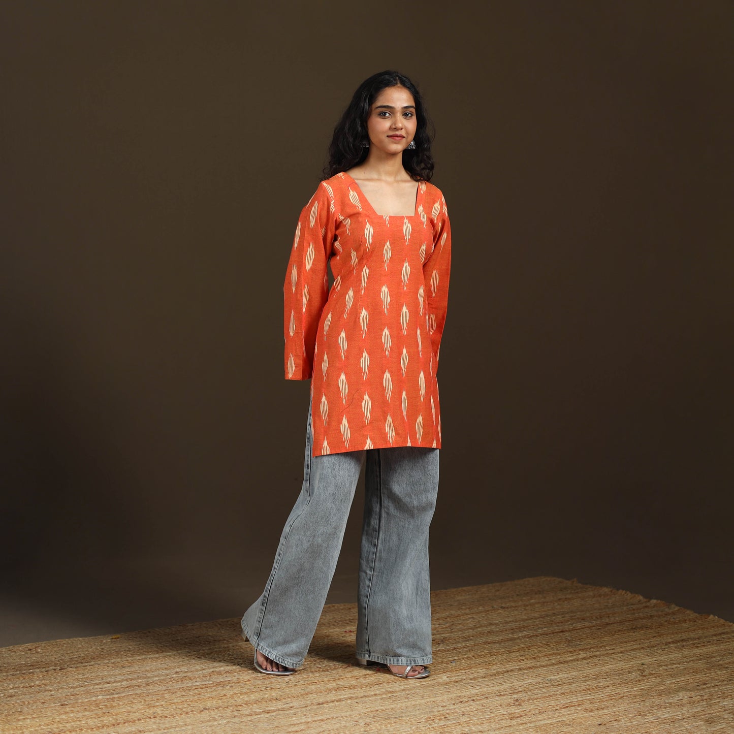 Pochampally Ikat Cotton Short Kurta for Women 53