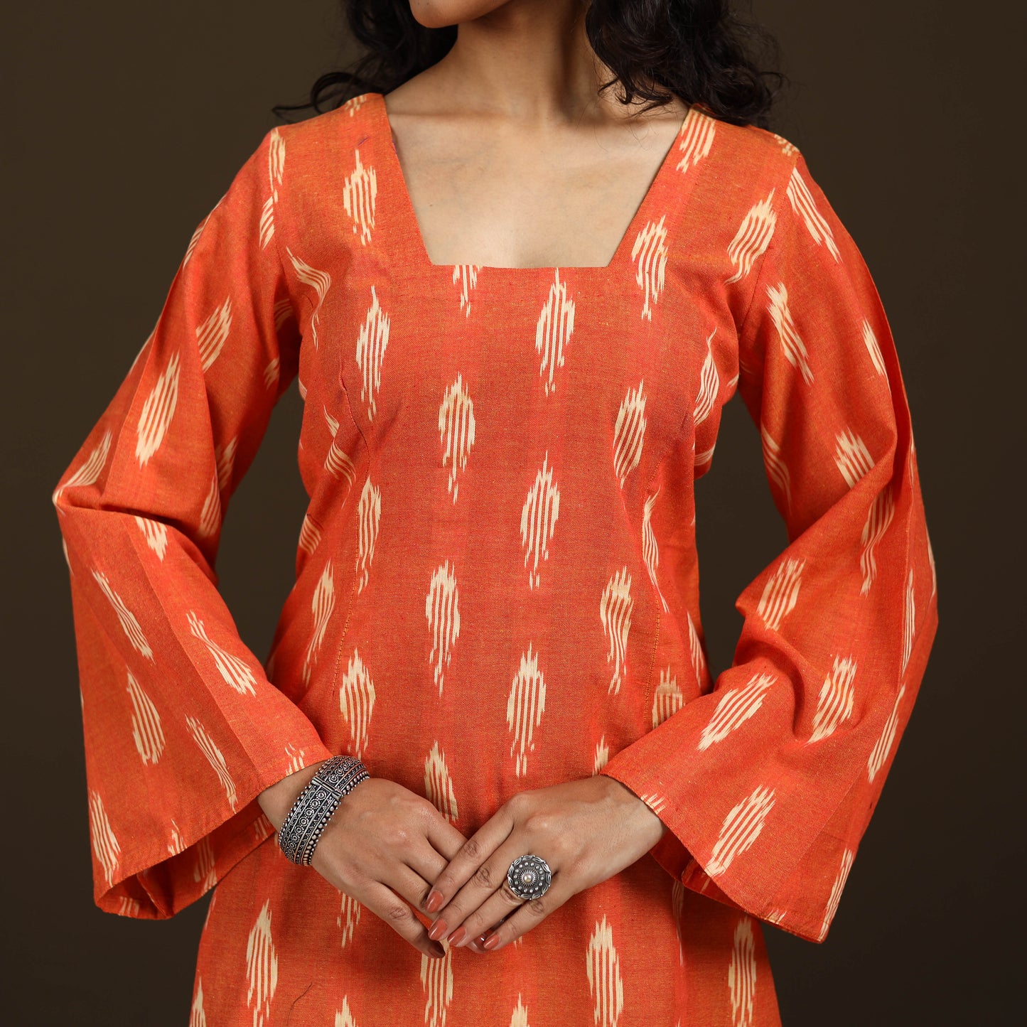 Pochampally Ikat Cotton Short Kurta for Women 53