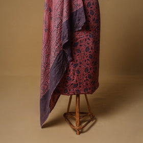 Woolen Ajrakh Hand Block Print Unstitched Dress Material: Kurta with Dupatta 54
