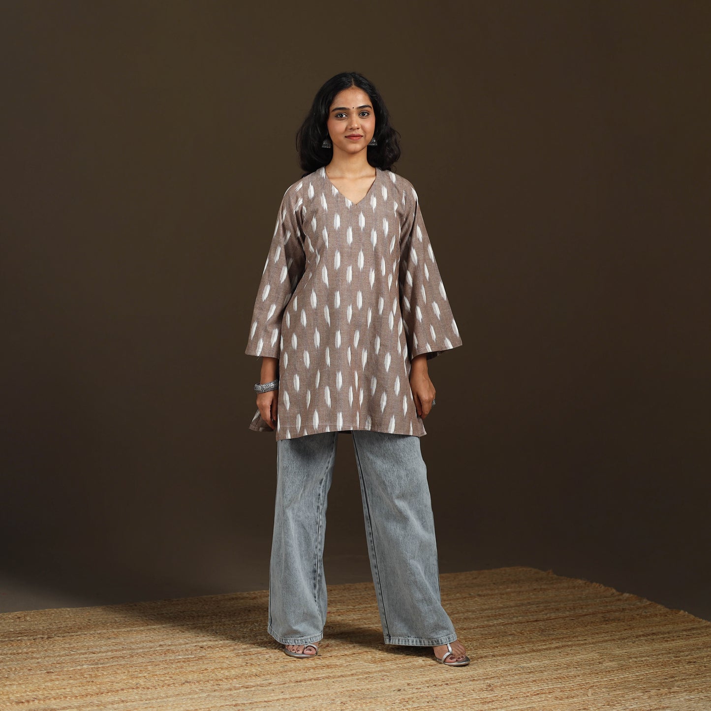 Pochampally Ikat Cotton Short Kurta for Women 54