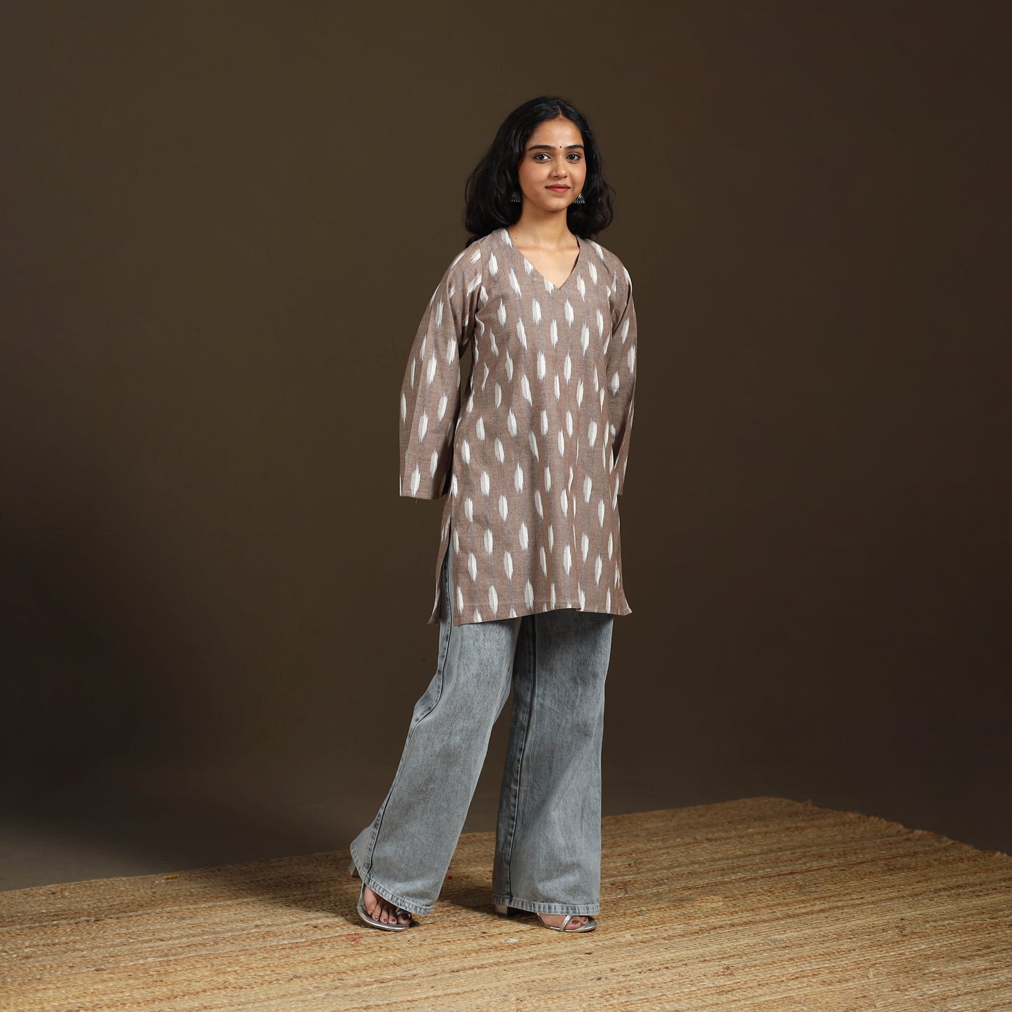 Pochampally Ikat Cotton Short Kurta for Women 54