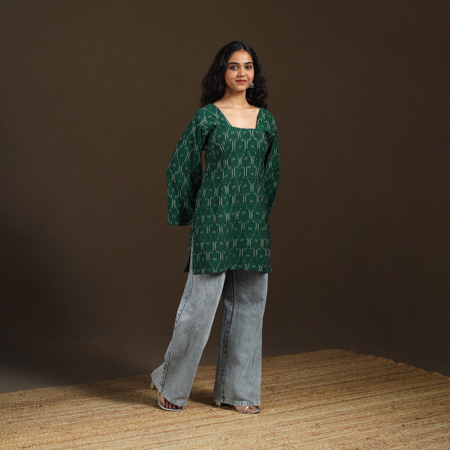 Pochampally Ikat Cotton Short Kurta for Women 51