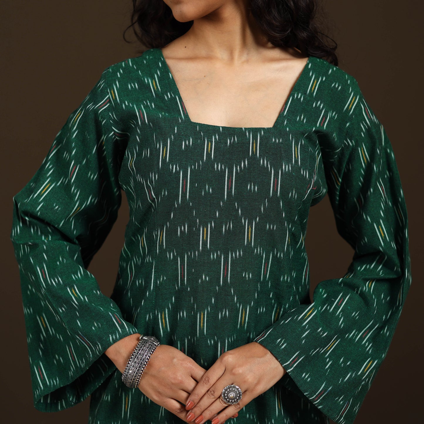 Pochampally Ikat Cotton Short Kurta for Women 51