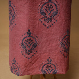 Woolen Ajrakh Hand Block Print Unstitched Dress Material: Kurta with Bottom 56