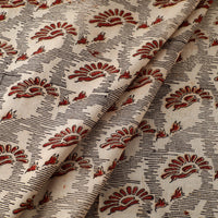 Beige - Block Print Cotton Pedana Kalamkari Fabric 18