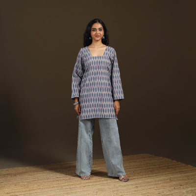 Pochampally Ikat Cotton Short Kurta for Women 50