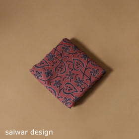 Woolen Ajrakh Hand Block Print Unstitched Dress Material: Kurta with Bottom 56