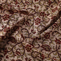 Beige - Block Print Cotton Pedana Kalamkari Fabric 19