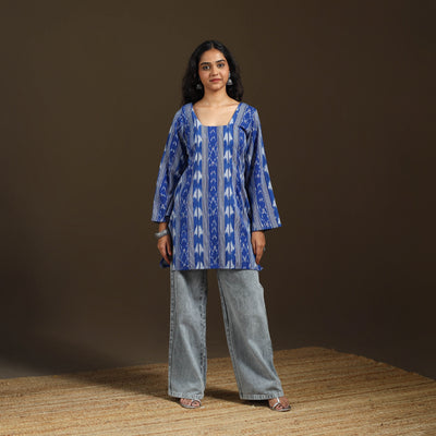 Pochampally Ikat Cotton Short Kurta for Women 49
