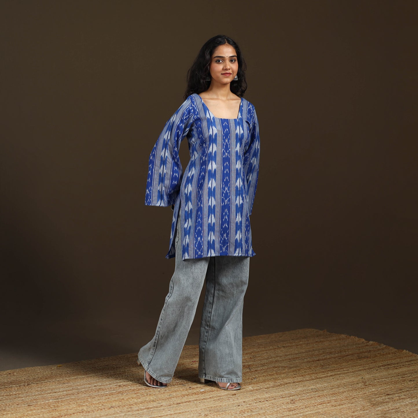 Pochampally Ikat Cotton Short Kurta for Women 49