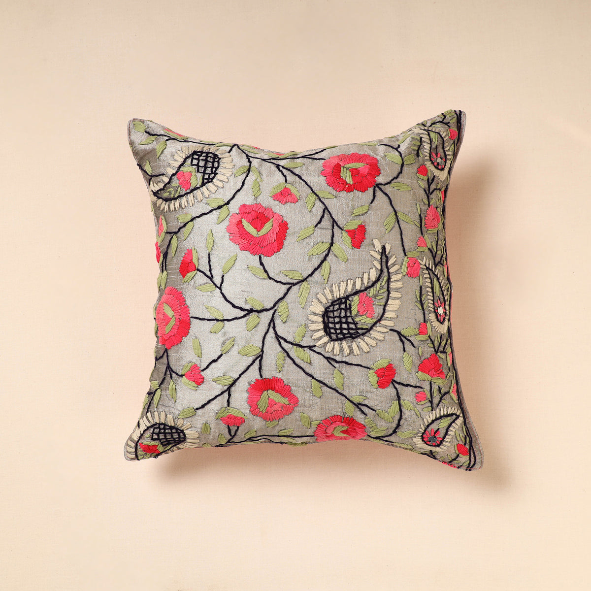 Phulkari Embroidery Cushion Cover