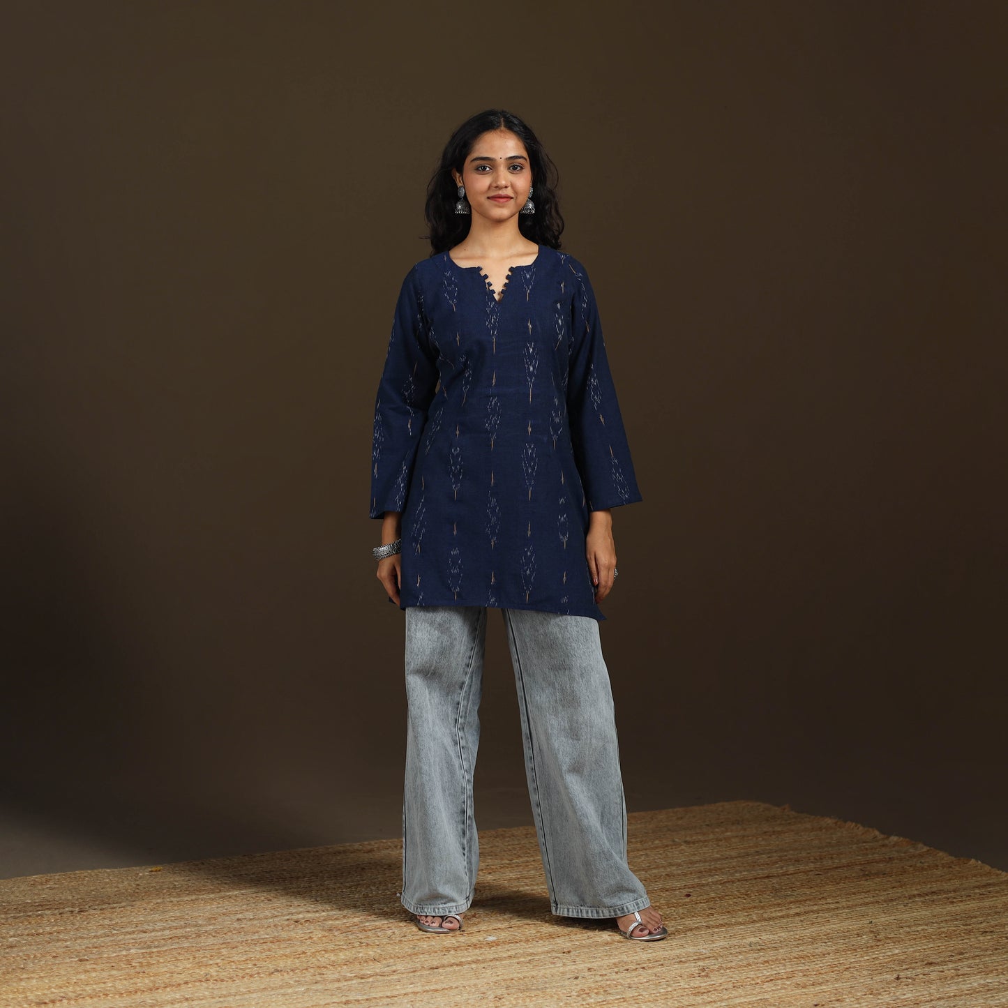 Pochampally Ikat Cotton Short Kurta for Women 59