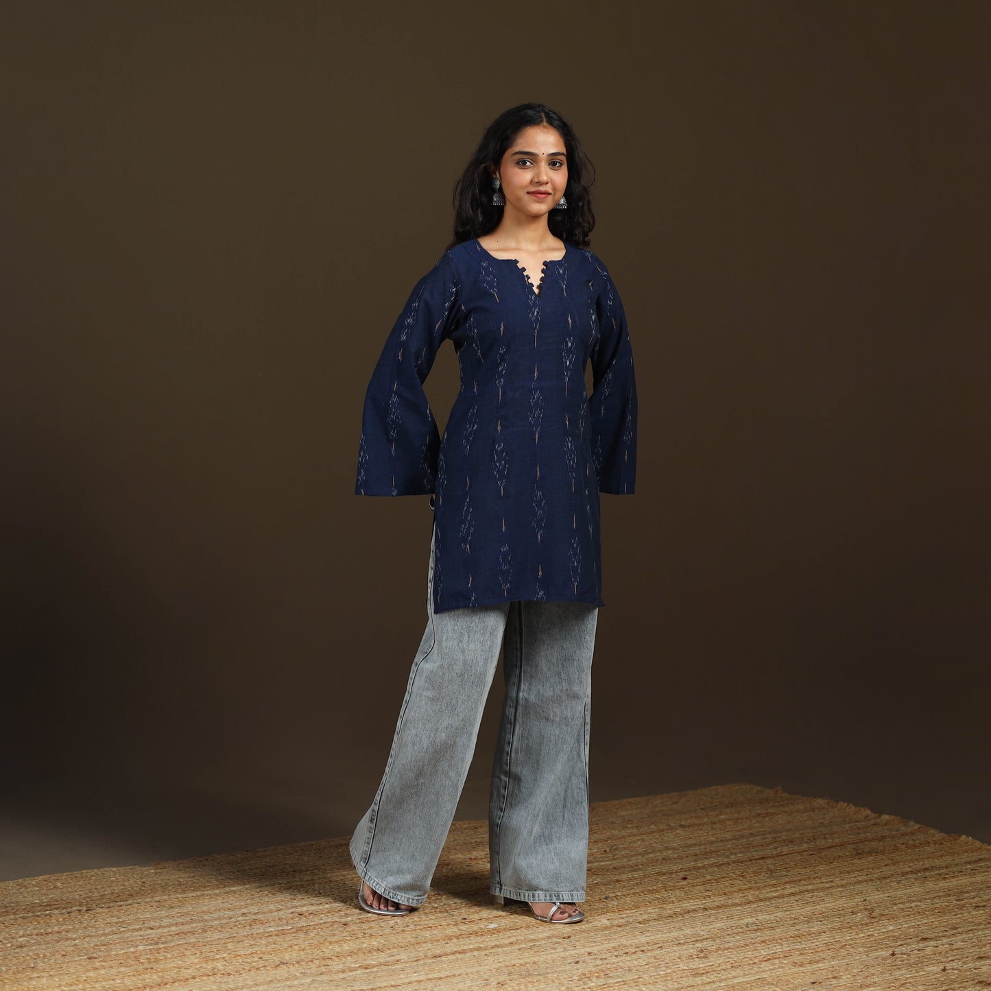 Pochampally Ikat Cotton Short Kurta for Women 59
