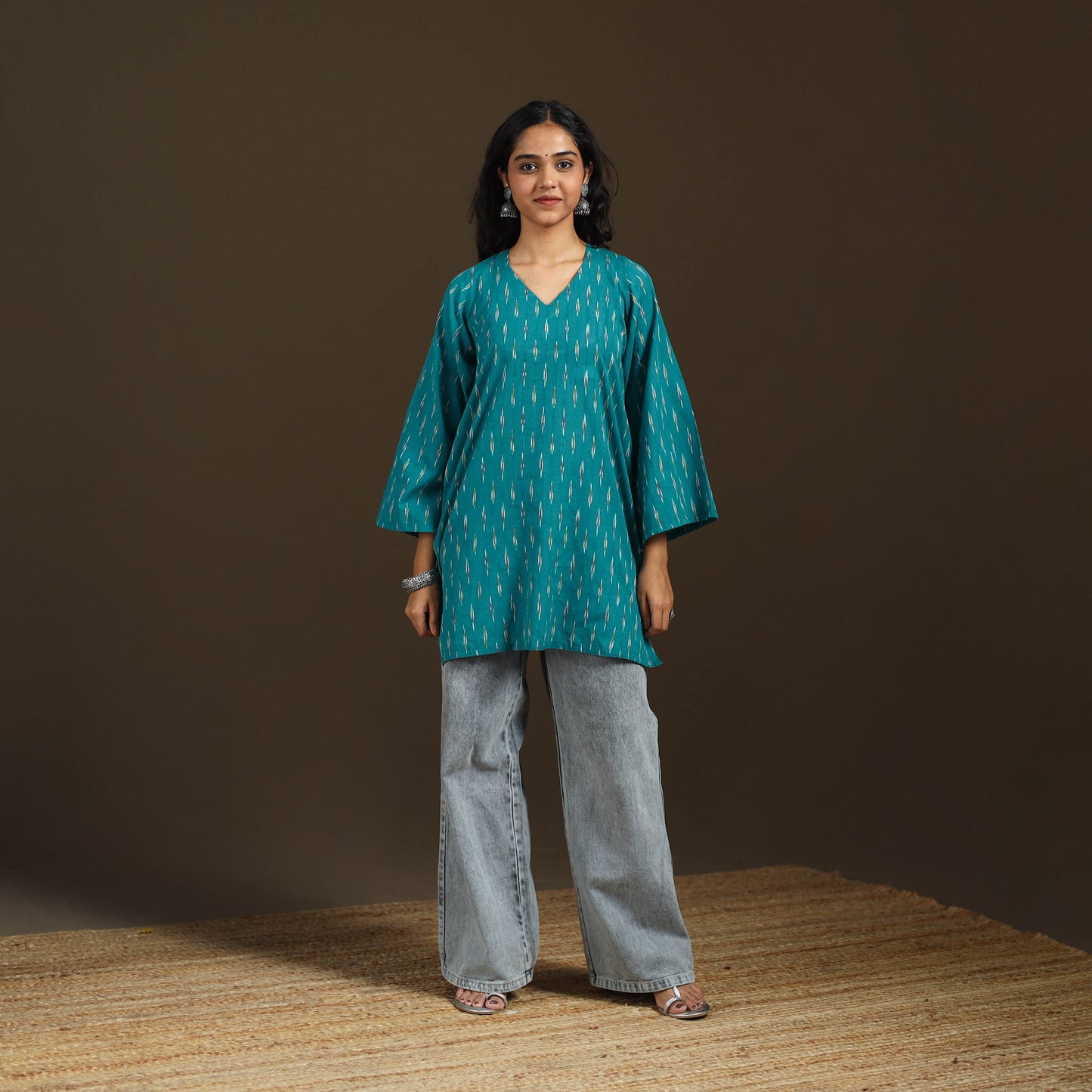 Pochampally Ikat Cotton Short Kurta for Women 55
