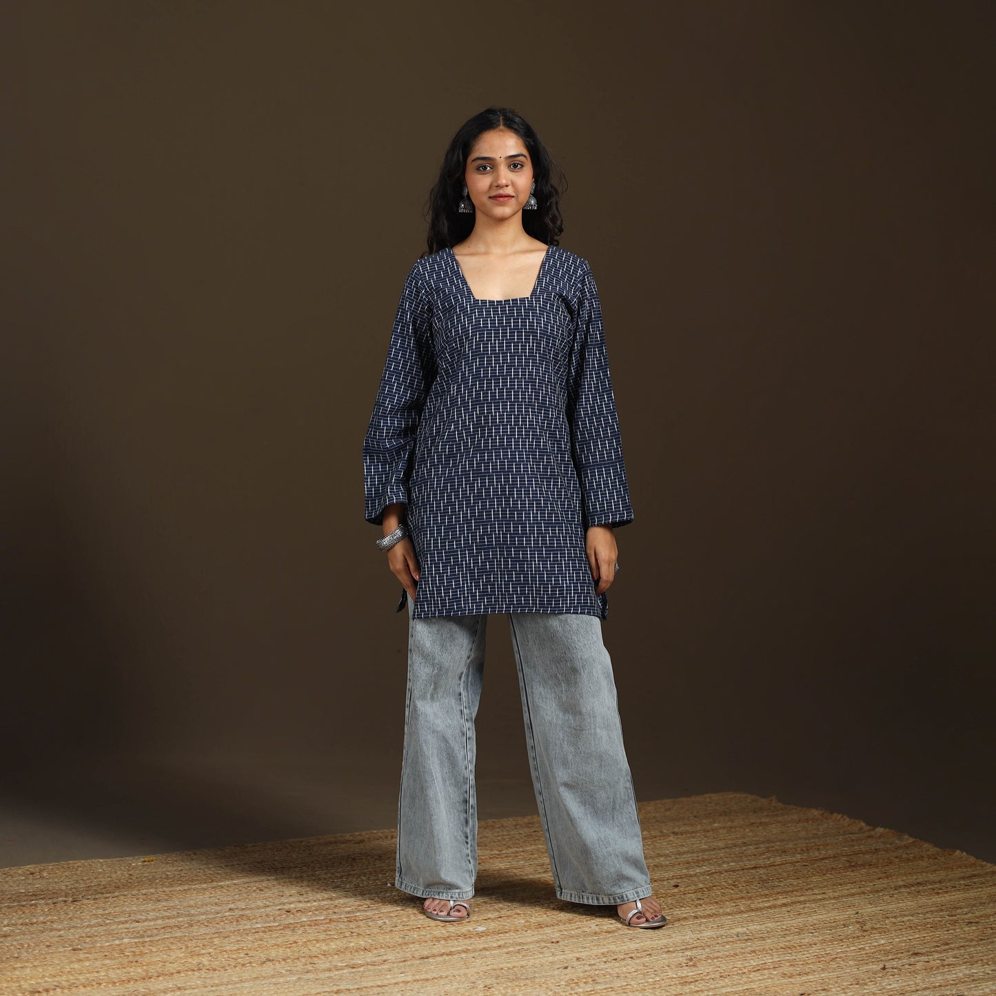 Pochampally Ikat Cotton Short Kurta for Women 52