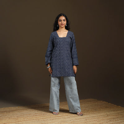 Pochampally Ikat Cotton Short Kurta for Women 52