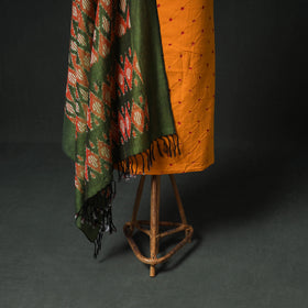 Bandhani Cotton Unstitched Dress Material: Kurta & Dupatta with Earrings 39