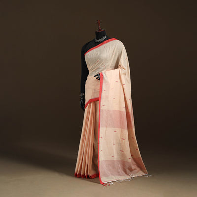 Phulia Jamdani Pure Handloom Cotton Saree with Tassels (Count 84/40) 03