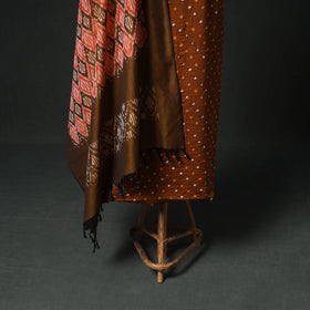 Bandhani Cotton Unstitched Dress Material: Kurta & Dupatta with Earrings 40