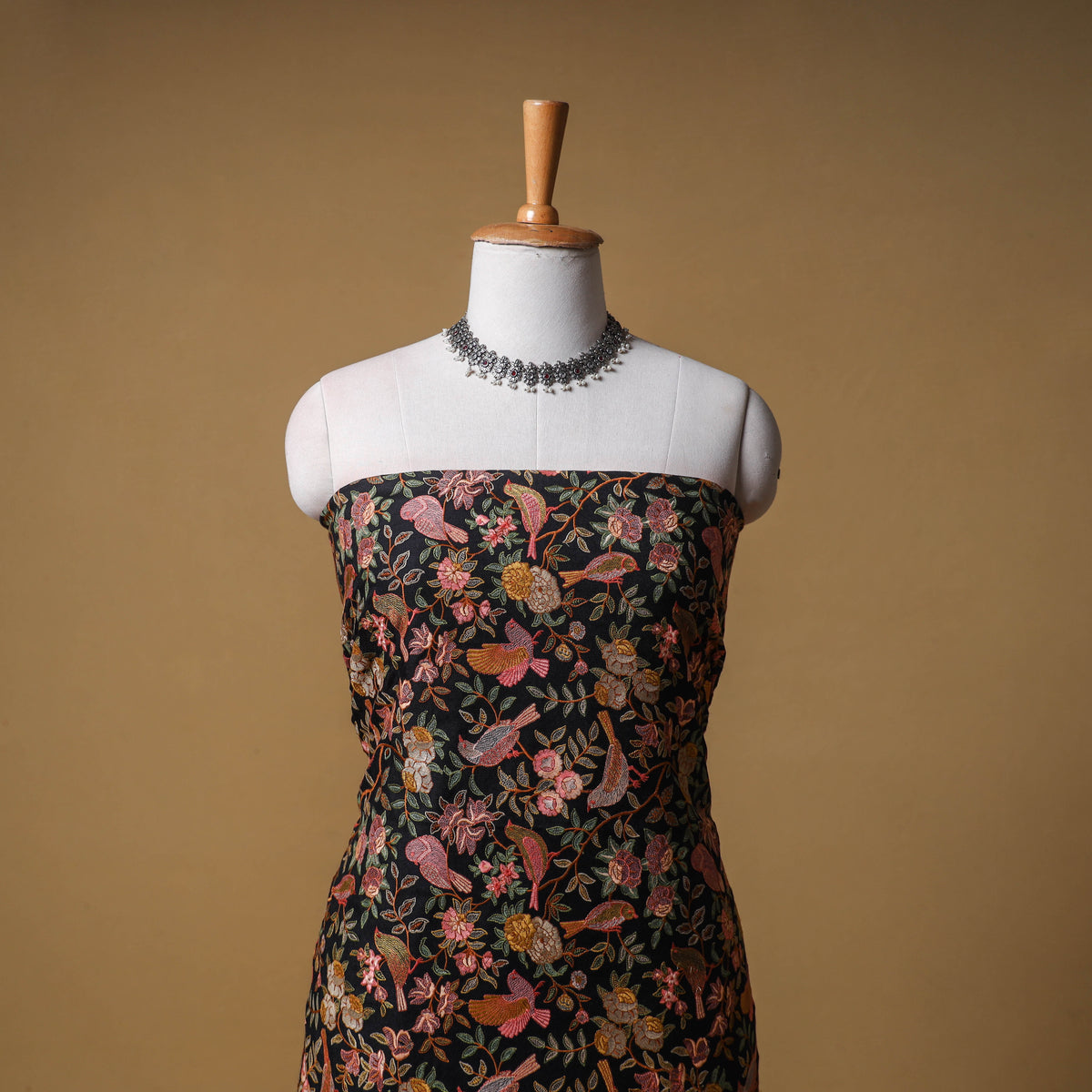 Woolen Full Embroidered Unstitched Dress Material: Kurta, Bottom & Dupatta 11