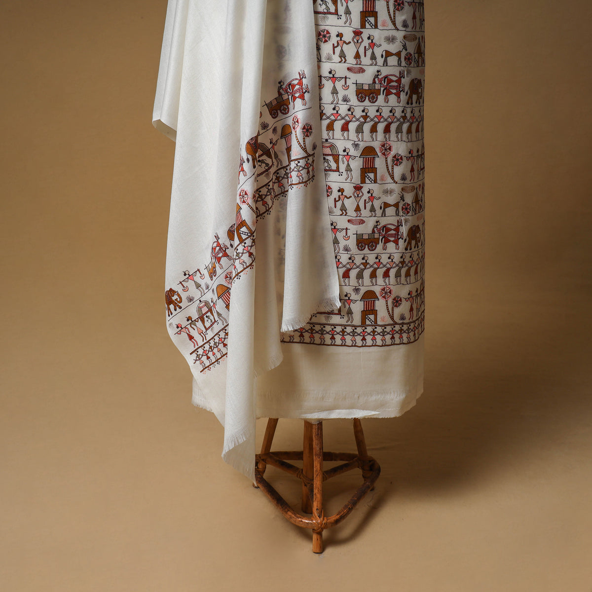 Woolen Full Embroidered Unstitched Dress Material: Kurta, Bottom & Dupatta 12