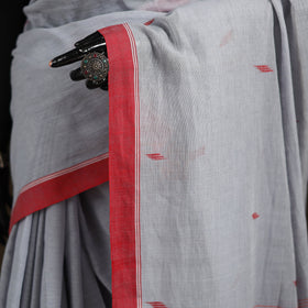 Phulia Jamdani Pure Handloom Cotton Saree with Tassels (Count 84/40) 02