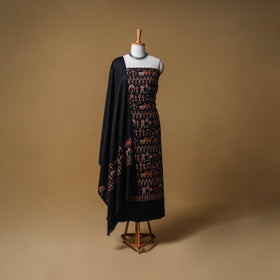 Woolen Full Embroidered Unstitched Dress Material: Kurta, Bottom & Dupatta 13
