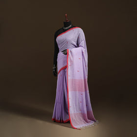 Phulia Jamdani Pure Handloom Cotton Saree with Tassels (Count 84/40) 04