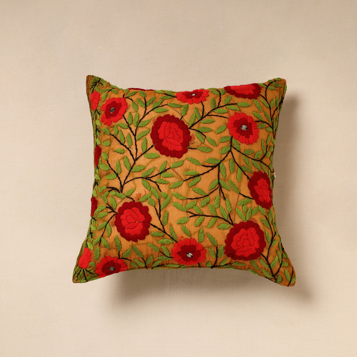 Phulkari Embroidery Cushion Cover