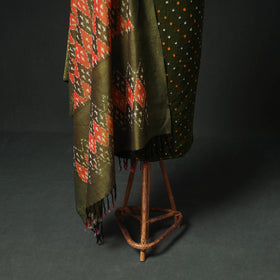 Bandhani Cotton Unstitched Dress Material: Kurta & Dupatta with Earrings 43