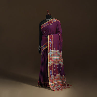 Phulia Jamdani Pure Handloom Cotton Saree with Tassels (Count 84/40) 07