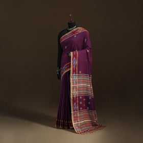 Phulia Jamdani Pure Handloom Cotton Saree with Tassels (Count 84/40) 07