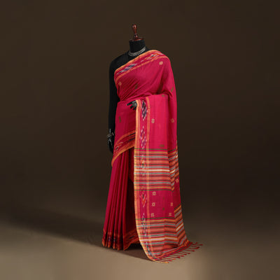 Phulia Jamdani Pure Handloom Cotton Saree with Tassels (Count 84/40) 08