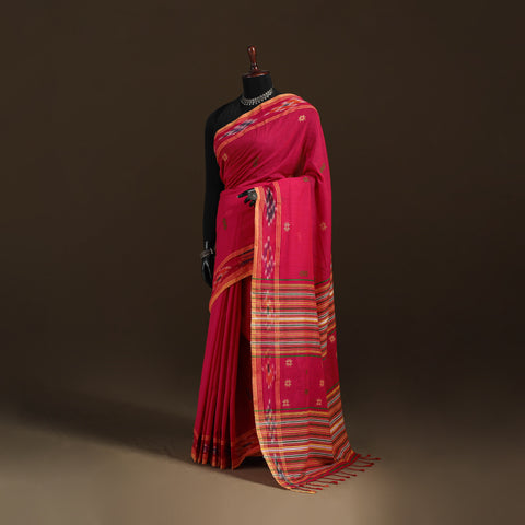 Phulia Jamdani Pure Handloom Cotton Saree with Tassels (Count 84/40) 08