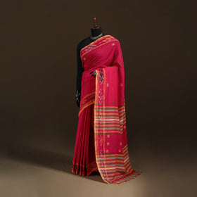 Phulia Jamdani Pure Handloom Cotton Saree with Tassels (Count 84/40) 08