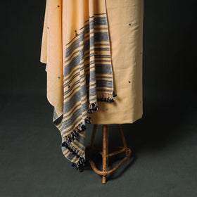 Kutch Bhujodi Handwoven Kala Cotton Unstitched Dress Material: Kurta, Bottom with Dupatta 06