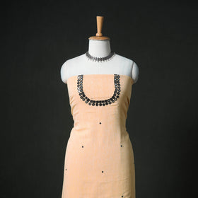 Kutch Bhujodi Handwoven Kala Cotton Unstitched Dress Material: Kurta, Bottom with Dupatta 06